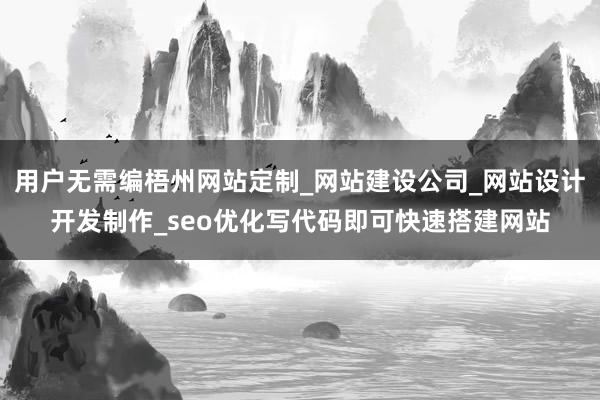 用户无需编梧州网站定制_网站建设公司_网站设计开发制作_seo优化写代码即可快速搭建网站