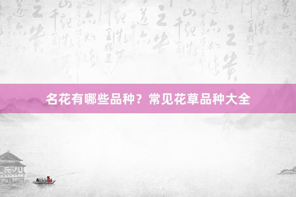 名花有哪些品种？常见花草品种大全